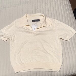 Primark Cream Short Sleeve Polo Shirt